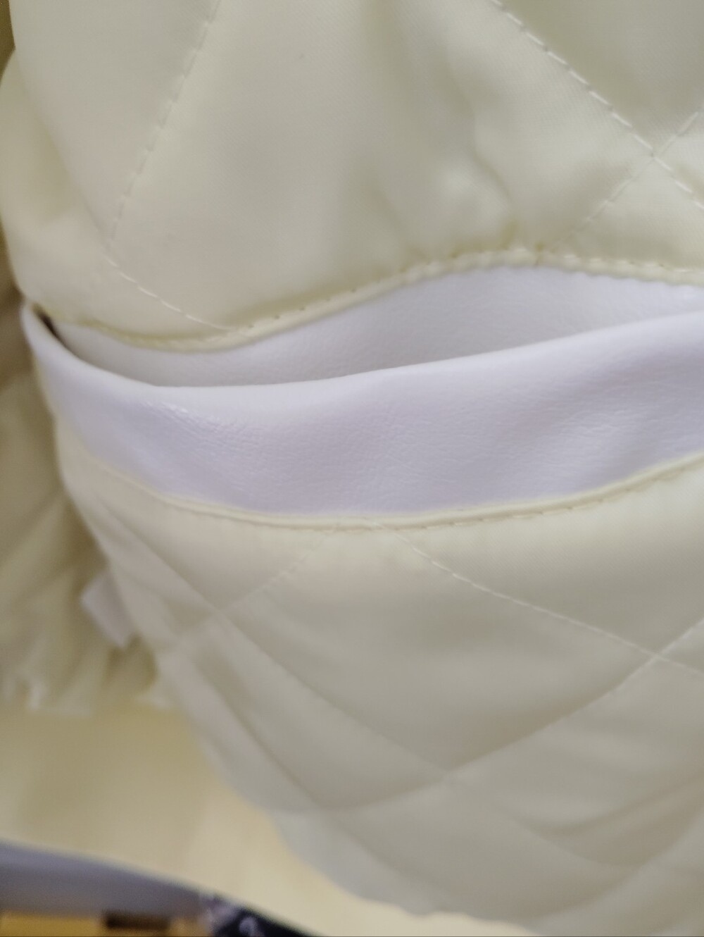 AKIRA Quilted Cream Jacket with White Trim